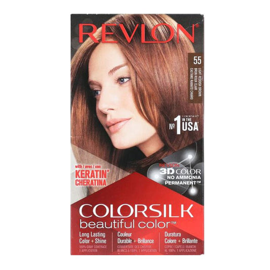 Revlon Colorsilk Hair Color 55 Light Reddish Brown, ITALY - ImportedWares